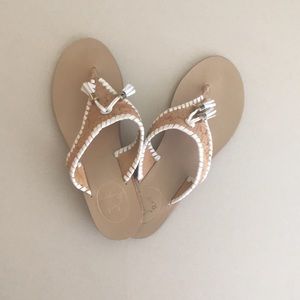 jack rodgers tassel flip flops - white